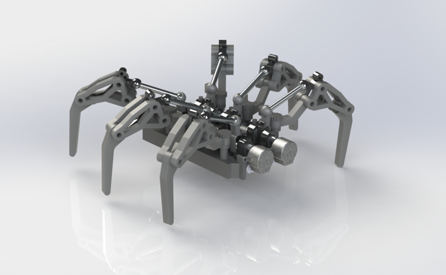 Solidworks模型分享：仿生蜘蛛侦察机器人