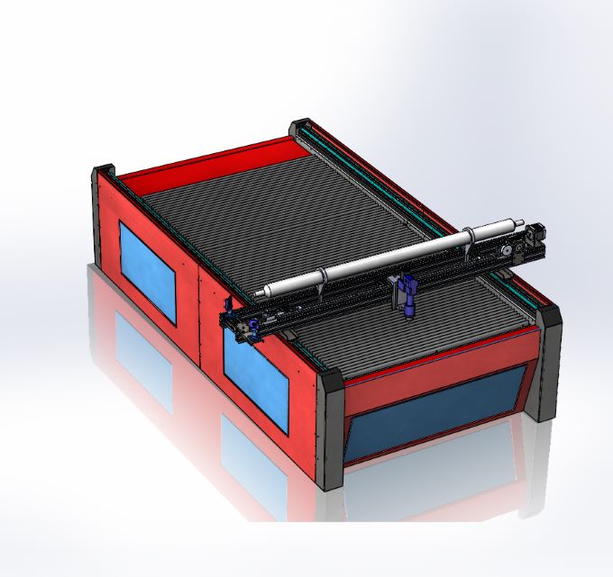 Solidwoks模型分享：激光金属切割机