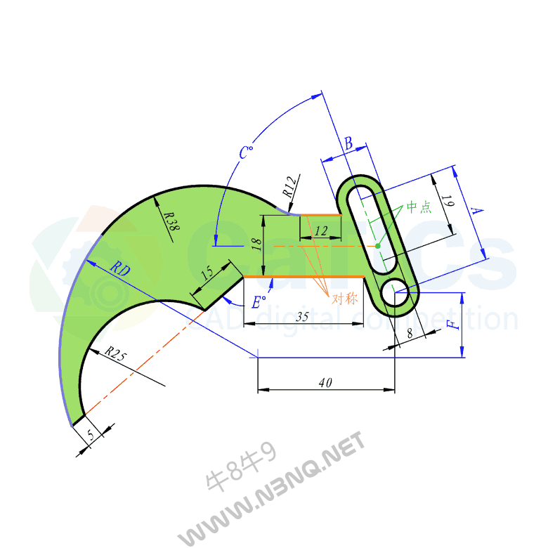 Solidworks 草图练习题 CATICS 3D03-01