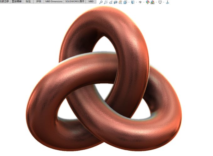画一个三点交汇的无限符号:Solidworks应用技巧