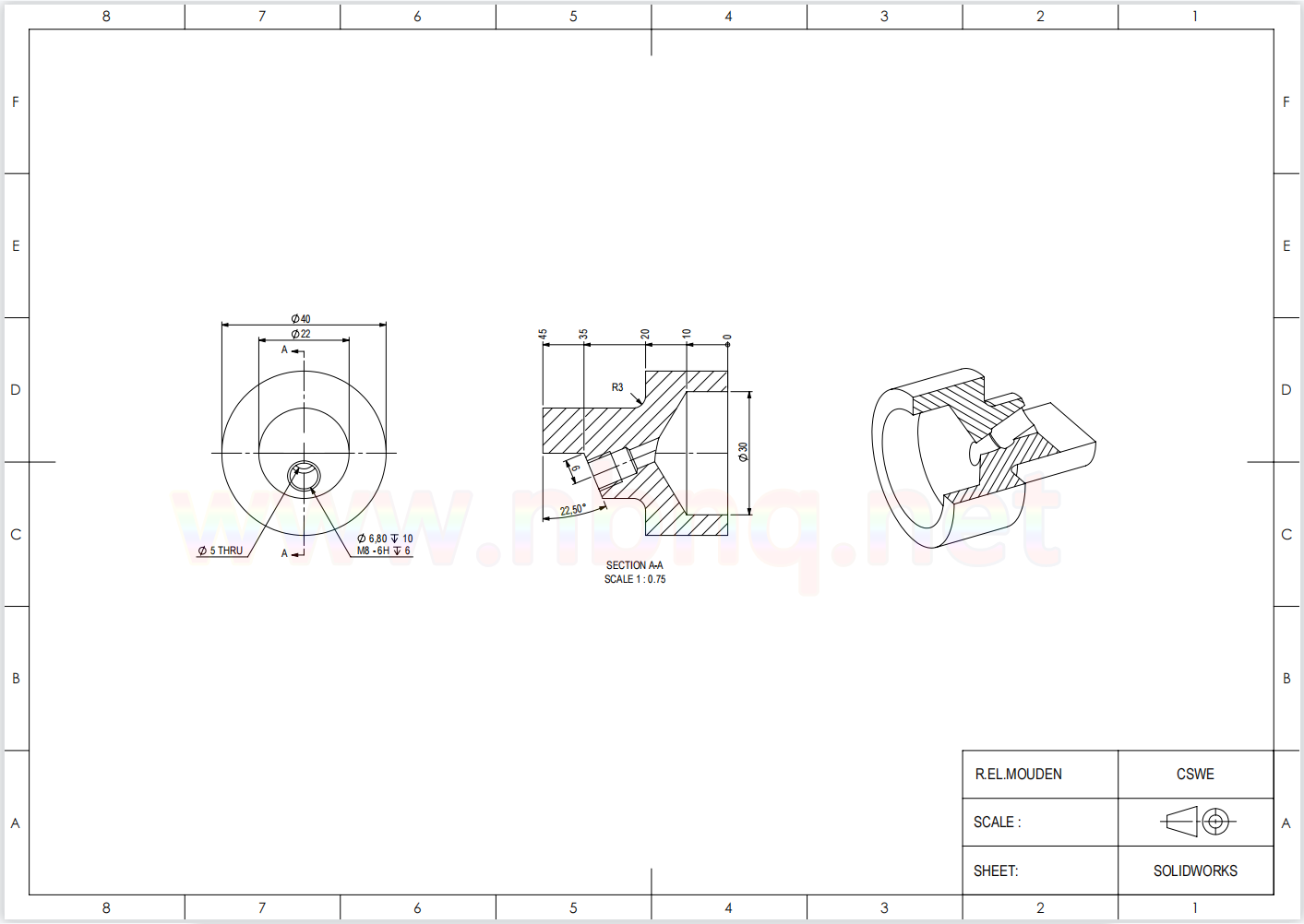 Solidworks基础练习题：007