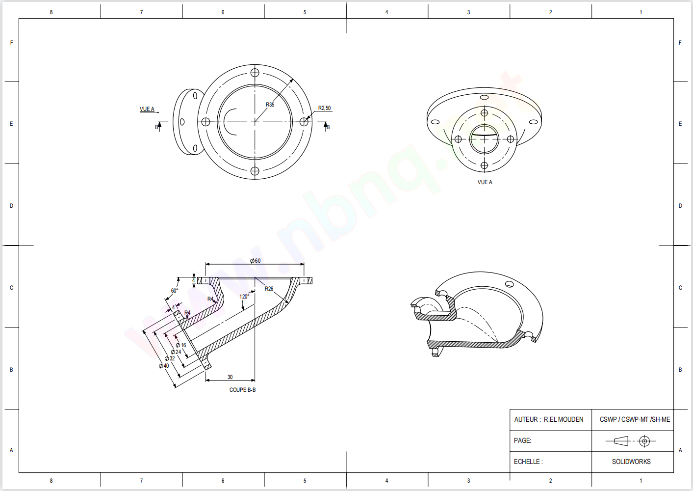 Solidworks基础练习题：008