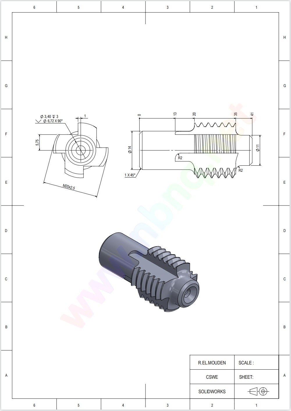 Solidworks基础练习题：013