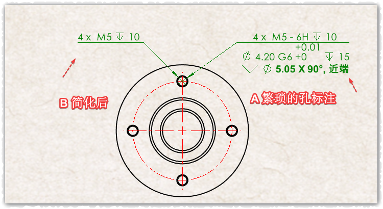 Solidworks孔标注的简化方法 - 附格式文件下载